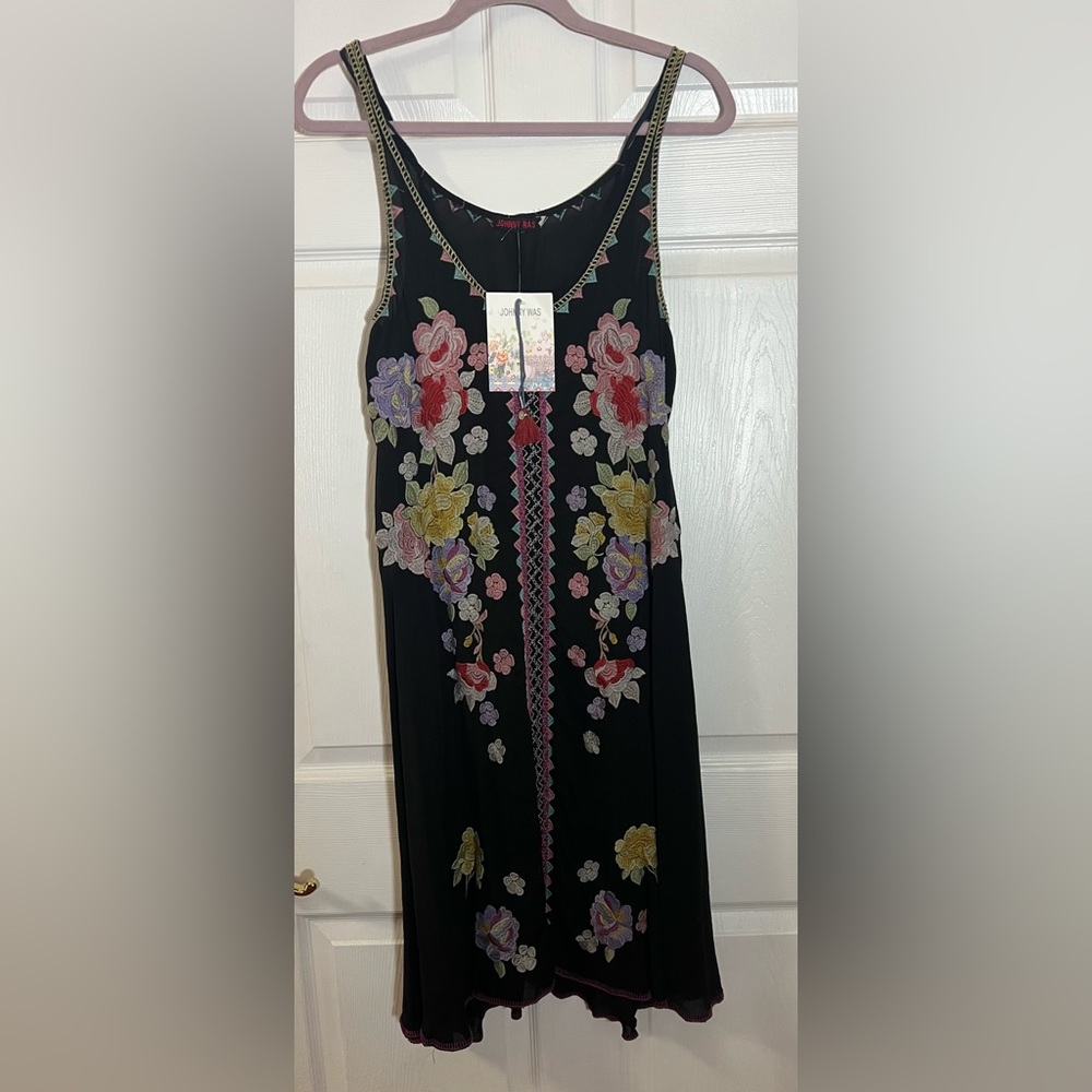 Johnny Was black stitched dress